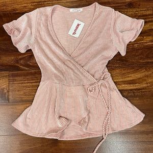 Caution To The Wind Striped Fit & Flare Top NWT
